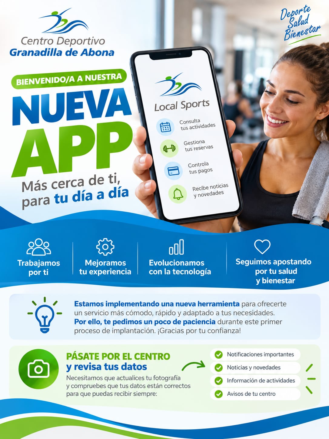 💙💚 ¡Bienvenido/a a una nueva experiencia en tu Centro Deportivo Granadilla de Abona!